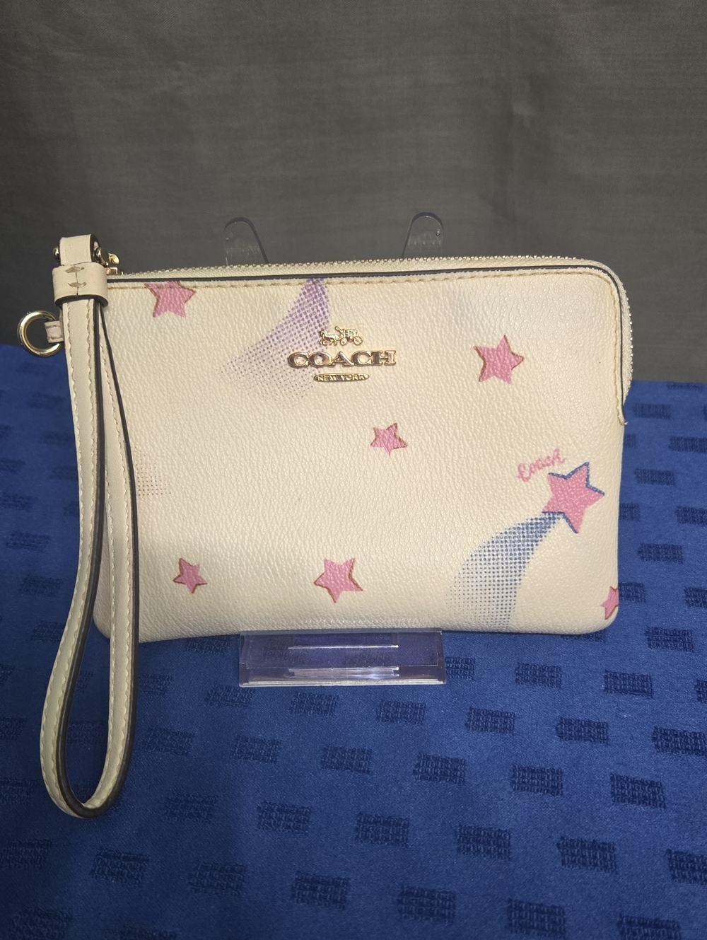 Coach Leather Disco Stars Print Wristlet